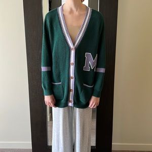 Collegiate cardigan sweater